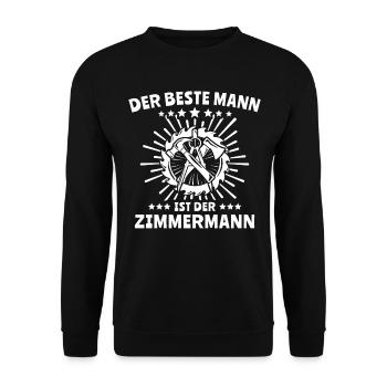 Bester Zimmermann Zimmerer - Unisex Pullover - Schwarz - Vorne - Alina (178cm) & Michal (187cm)