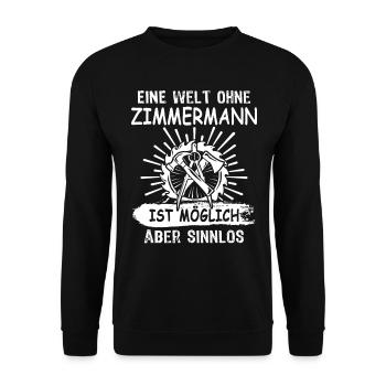 Zimmermann Zimmerer - Unisex Pullover - Schwarz - Vorne - Alina (178cm) & Michal (187cm)