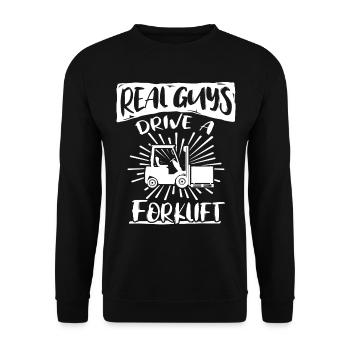 Forklift driver Forklift Forklift - Unisex Sweatshirt - black - Front - Alina (178cm) & Michal (187cm)