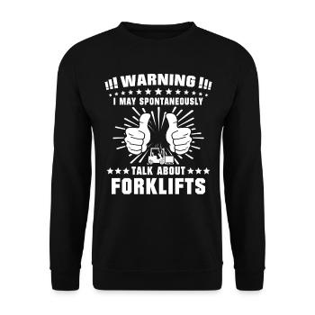 Stapler Staplerfahrer - Unisex Pullover - Schwarz - Vorne - Alina (178cm) & Michal (187cm)