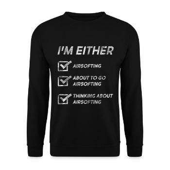 Airsofting Lovers Funny Airsofting Quotes - Unisex Sweatshirt - black - Front - Alina (178cm) & Michal (187cm)