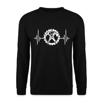 Ligne cardiaque de charpentier Zimmermann ECG - Sweat-shirt Unisexe - noir - Devant - Alina (178cm) & Michal (187cm)