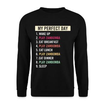 Funny Zambomba Players Zambomba Music Lovers - Unisex Pullover - Schwarz - Vorne - Alina (178cm) & Michal (187cm)