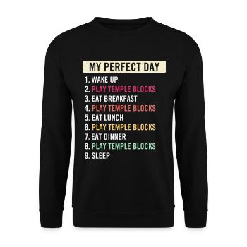 Funny Temple Blocks Players Temple Blocks Lovers - Unisex Pullover - Schwarz - Vorne - Alina (178cm) & Michal (187cm)