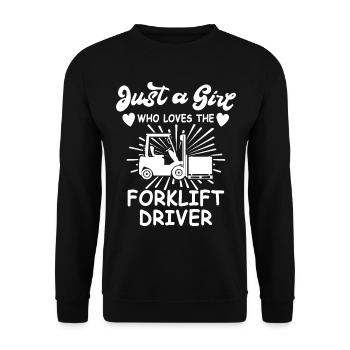 Gabelstapler Stapler Staplerfahrer - Unisex Pullover - Schwarz - Vorne - Alina (178cm) & Michal (187cm)