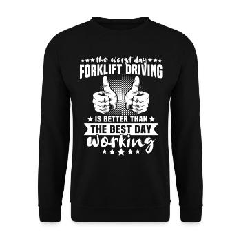 Gabelstapler Stapler Staplerfahrer - Unisex Pullover - Schwarz - Vorne - Alina (178cm) & Michal (187cm)