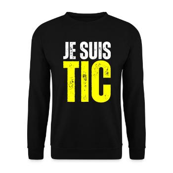 Je Suis TIC - TIC TAC Duo Drôle Cadeau 2 Personnes - Sweat-shirt Unisexe - noir - Devant - Alina (178cm) & Michal (187cm)