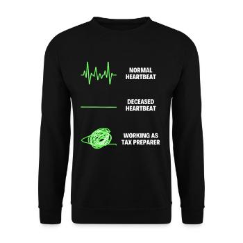 Funny Tax Preaprer Worker Funny Tax Accountant Job - Unisex Pullover - Schwarz - Vorne - Alina (178cm) & Michal (187cm)