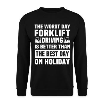 Forklift driver Forklift - Unisex Sweatshirt - black - Front - Alina (178cm) & Michal (187cm)