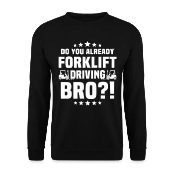 Forklift driver Forklift - Unisex Sweatshirt - black - Front - Alina (178cm) & Michal (187cm)