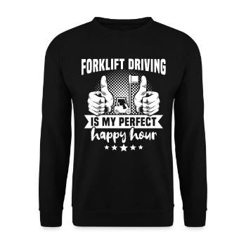 Forklift driver Forklift - Unisex Sweatshirt - black - Front - Alina (178cm) & Michal (187cm)