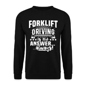 Forklift driver Forklift - Unisex Sweatshirt - black - Front - Alina (178cm) & Michal (187cm)
