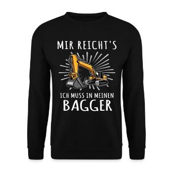 Baggerführer Bagger Baggerfahrer - Unisex Pullover - Schwarz - Vorne - Alina (178cm) & Michal (187cm)