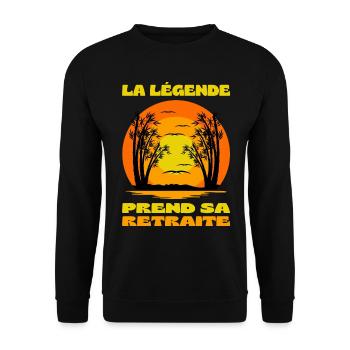 La Légende Prend Sa Retraite Pot De Départ Cadeau - Sweat-shirt Unisexe - noir - Devant - Alina (178cm) & Michal (187cm)