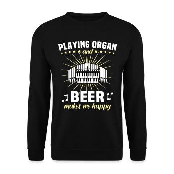 Organiste Organiste Organiste Organ Beer - Sweat-shirt Unisexe - noir - Devant - Alina (178cm) & Michal (187cm)