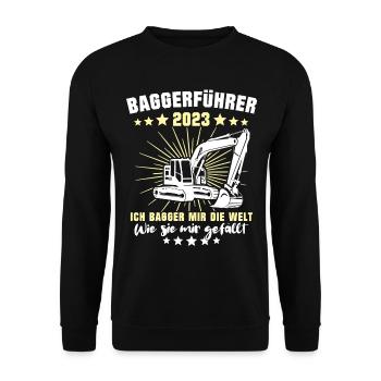 Excavator Operator 2023 Excavator Driver Excavator - Unisex Sweatshirt - black - Front - Alina (178cm) & Michal (187cm)