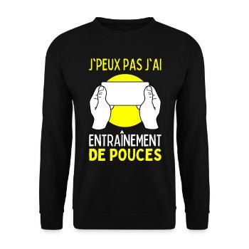 Je Peux Pas J'ai Entrainement De Pouces Gamer Geek - Sweat-shirt Unisexe - noir - Devant - Alina (178cm) & Michal (187cm)