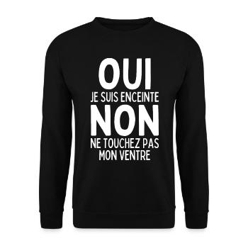 Je Suis Enceinte Annonce Grossesse Future Maman - Sweat-shirt Unisexe - noir - Devant - Alina (178cm) & Michal (187cm)