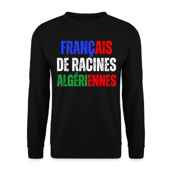 Français De Racines Algériennes Franco Algérien - Sweat-shirt Unisexe - noir - Devant - Alina (178cm) & Michal (187cm)
