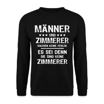 Zimmermann Zimmerer - Unisex Pullover - Schwarz - Vorne - Alina (178cm) & Michal (187cm)