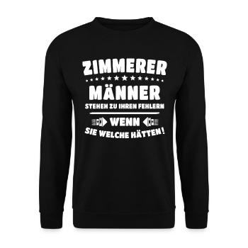 Zimmermann Zimmerer - Unisex Pullover - Schwarz - Vorne - Alina (178cm) & Michal (187cm)