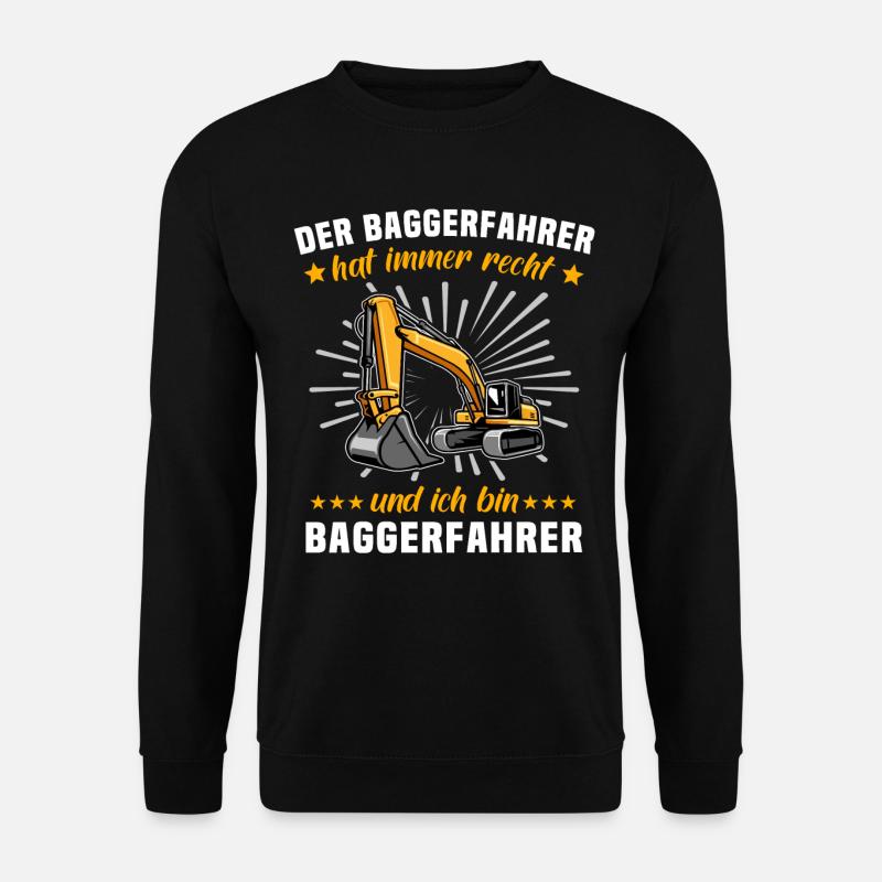 Baggerfahrer Bagger Fahren - Unisex Pullover - Schwarz
