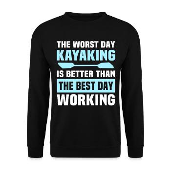 Kayaking Kayaker Kayak - Unisex Sweatshirt - black - Front - Alina (178cm) & Michal (187cm)