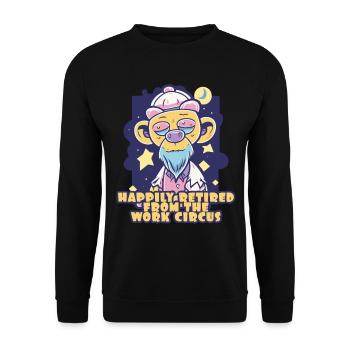 Heureux retraité après le travail cirque - Sweat-shirt Unisexe - noir - Devant - Alina (178cm) & Michal (187cm)