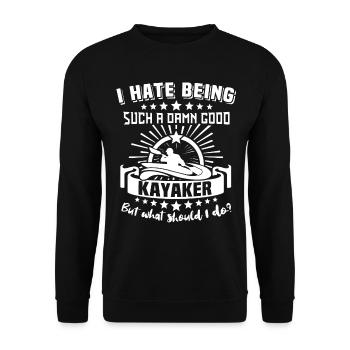 Kayaker Kayak Kayaking - Unisex Sweatshirt - black - Front - Alina (178cm) & Michal (187cm)