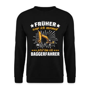 Baggerfuehrer Baggerfahrer - Unisex Pullover - Schwarz - Vorne - Alina (178cm) & Michal (187cm)