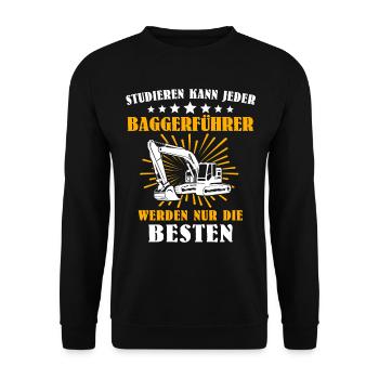 Baggerfuehrer Baggerfahrer - Unisex Pullover - Schwarz - Vorne - Alina (178cm) & Michal (187cm)