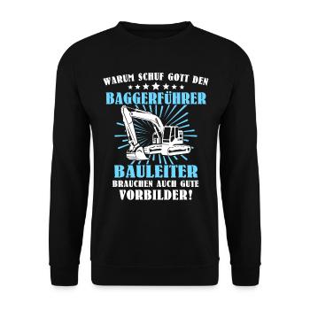 Baggerfuehrer Baggerfahrer - Unisex Pullover - Schwarz - Vorne - Alina (178cm) & Michal (187cm)
