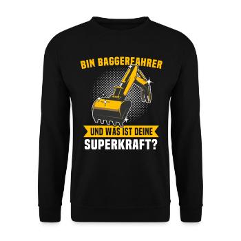 Baggerfuehrer Baggerfahrer - Unisex Pullover - Schwarz - Vorne - Alina (178cm) & Michal (187cm)