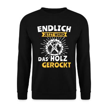 Zimmermann Zimmerer Zimmerleute - Unisex Pullover - Schwarz - Vorne - Alina (178cm) & Michal (187cm)