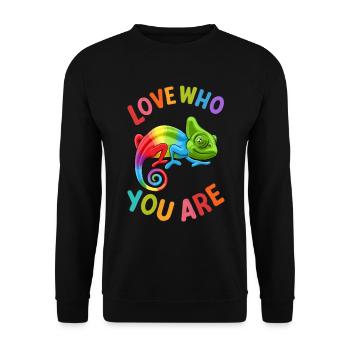 Love Who You Are Gay Pride Rainbow Chameleon - Unisex Sweatshirt - black - Front - Alina (178cm) & Michal (187cm)