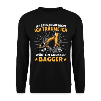 Baggerführer Bagger Baggerfahrer - Unisex Pullover - Schwarz - Vorne - Alina (178cm) & Michal (187cm)