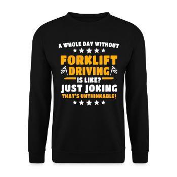 Gabelstapler Staplerfahrer - Unisex Pullover - Schwarz - Vorne - Alina (178cm) & Michal (187cm)