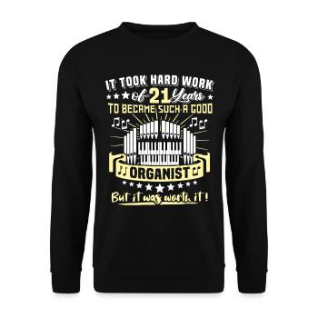 Organist 21st birthday 21 years Organist - Unisex Sweatshirt - black - Front - Alina (178cm) & Michal (187cm)