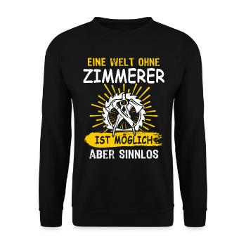 Zimmermann Zimmern Zimmerer - Unisex Pullover - Schwarz - Vorne - Alina (178cm) & Michal (187cm)
