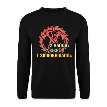 Zimmermann Zimmern Zimmerer - Unisex Pullover - Schwarz - Vorne - Alina (178cm) & Michal (187cm)