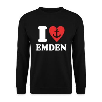 J’aime Emden Cher Emdener - Sweat-shirt Unisexe - noir - Devant - Alina (178cm) & Michal (187cm)