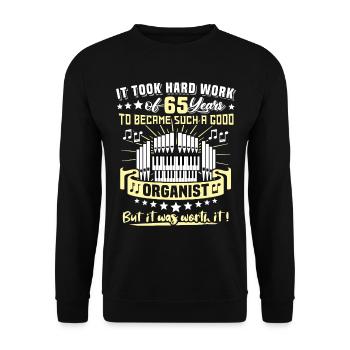 Organist 65th birthday 65 years organist - Unisex Sweatshirt - black - Front - Alina (178cm) & Michal (187cm)