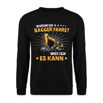 Baggerfuehrer Baggerfahrer - Unisex Pullover - Schwarz - Vorne - Alina (178cm) & Michal (187cm)