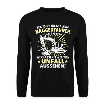 Baggerfuehrer Baggerfahrer - Unisex Pullover - Schwarz - Vorne - Alina (178cm) & Michal (187cm)