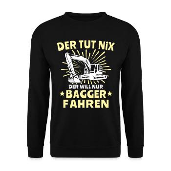 Baggerfuehrer Baggerfahrer - Unisex Pullover - Schwarz - Vorne - Alina (178cm) & Michal (187cm)