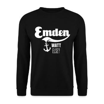 Emden Motif Emdener - Sweat-shirt Unisexe - noir - Devant - Alina (178cm) & Michal (187cm)