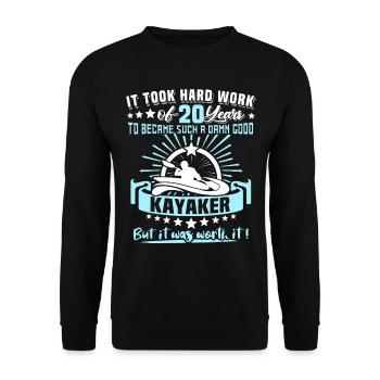 Kajaking 20. Geburtstag Kajak 20 Jahre Kajaker - Unisex Pullover - Schwarz - Vorne - Alina (178cm) & Michal (187cm)