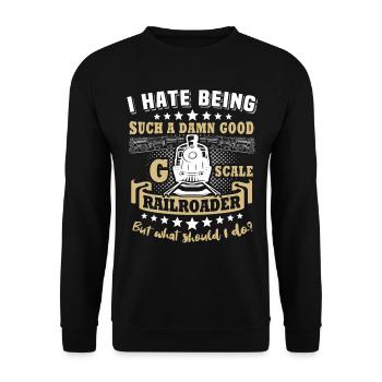 Gartenbahn Modelleisenbahn Spur G - Unisex Pullover - Schwarz - Vorne - Alina (178cm) & Michal (187cm)