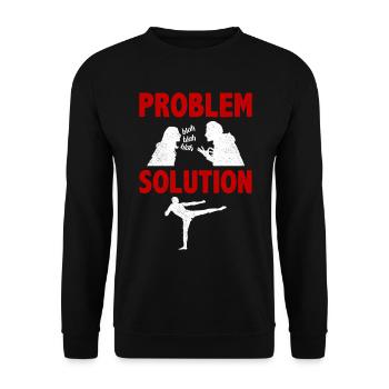Kickboxing Kickboxer Problem Solution Hobby - Unisex Pullover - Schwarz - Vorne - Alina (178cm) & Michal (187cm)