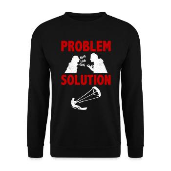 Kiteboarding Kitesurfing Extreme Problem Solution - Unisex Pullover - Schwarz - Vorne - Alina (178cm) & Michal (187cm)